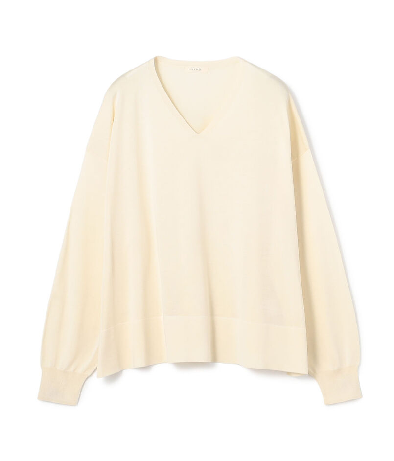 マットシルク Vネックプルオーバー