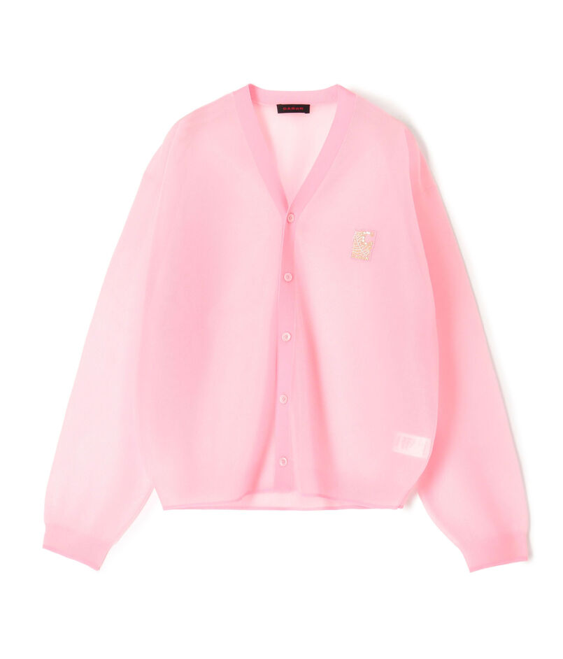 シアーナイロン Vネックカーディガン