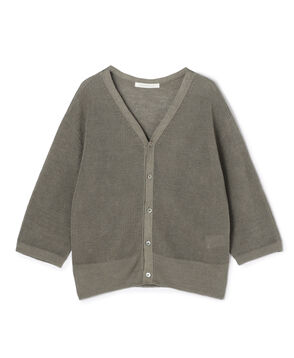 リネンハーフカーディガン Vネックカーディガン