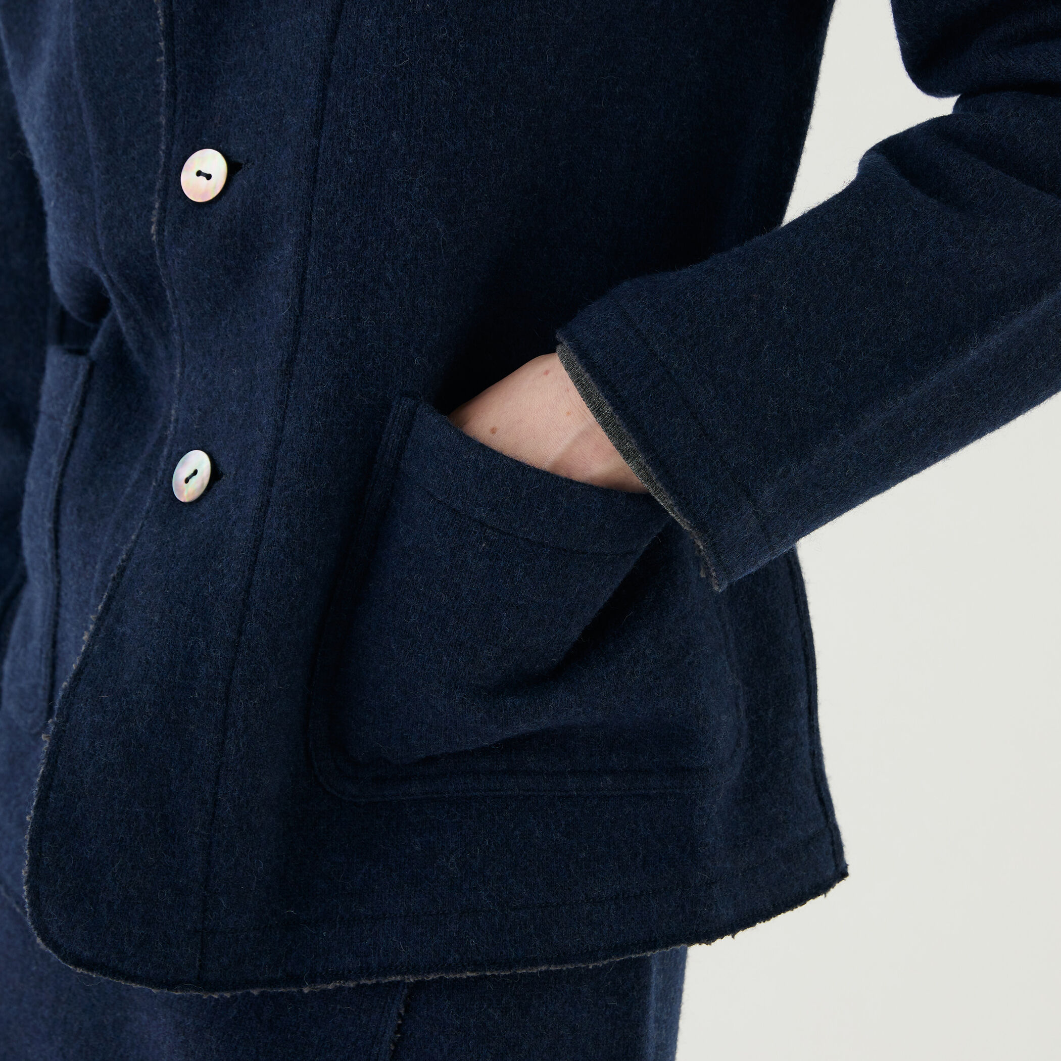 ウールコットンバックパイル フードジャケット｜トゥモローランド 公式通販