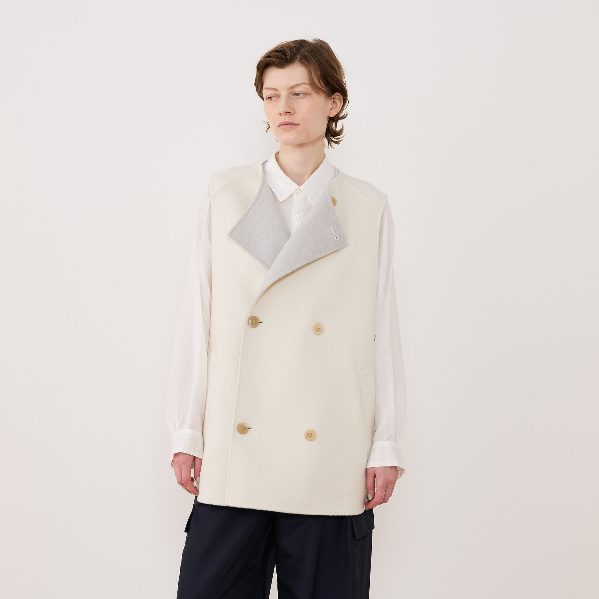 ウールダブルフェイス トレンチベスト｜トゥモローランド 公式通販