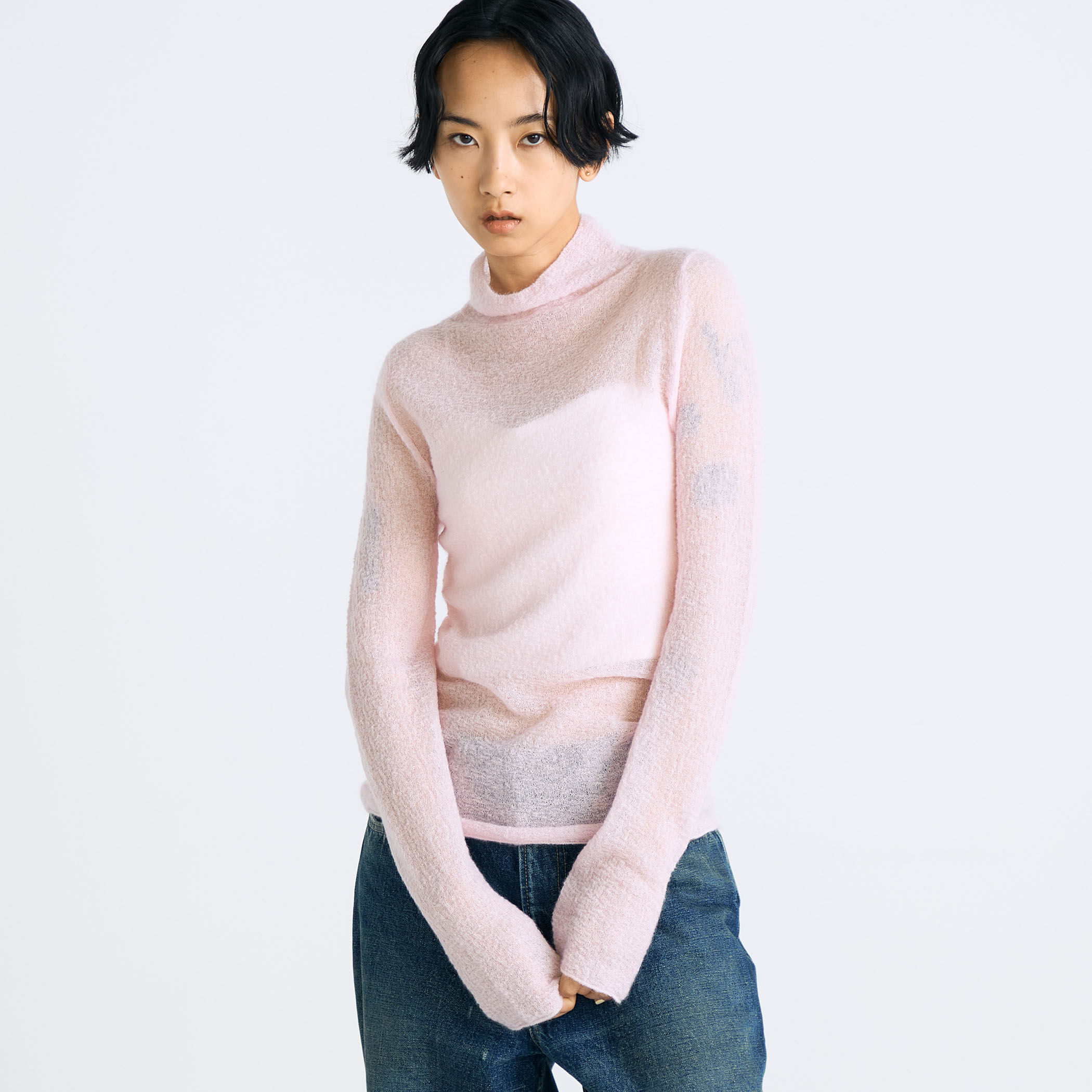 モヘアシアー ハイネックネックニット｜トゥモローランド 公式通販