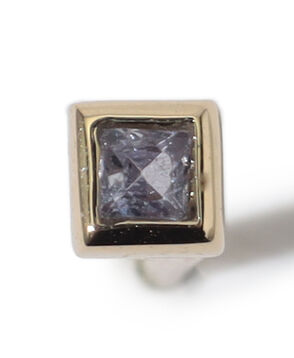 Metier Mini Bezel Set Princess Gemstone Studs 片耳ピアス