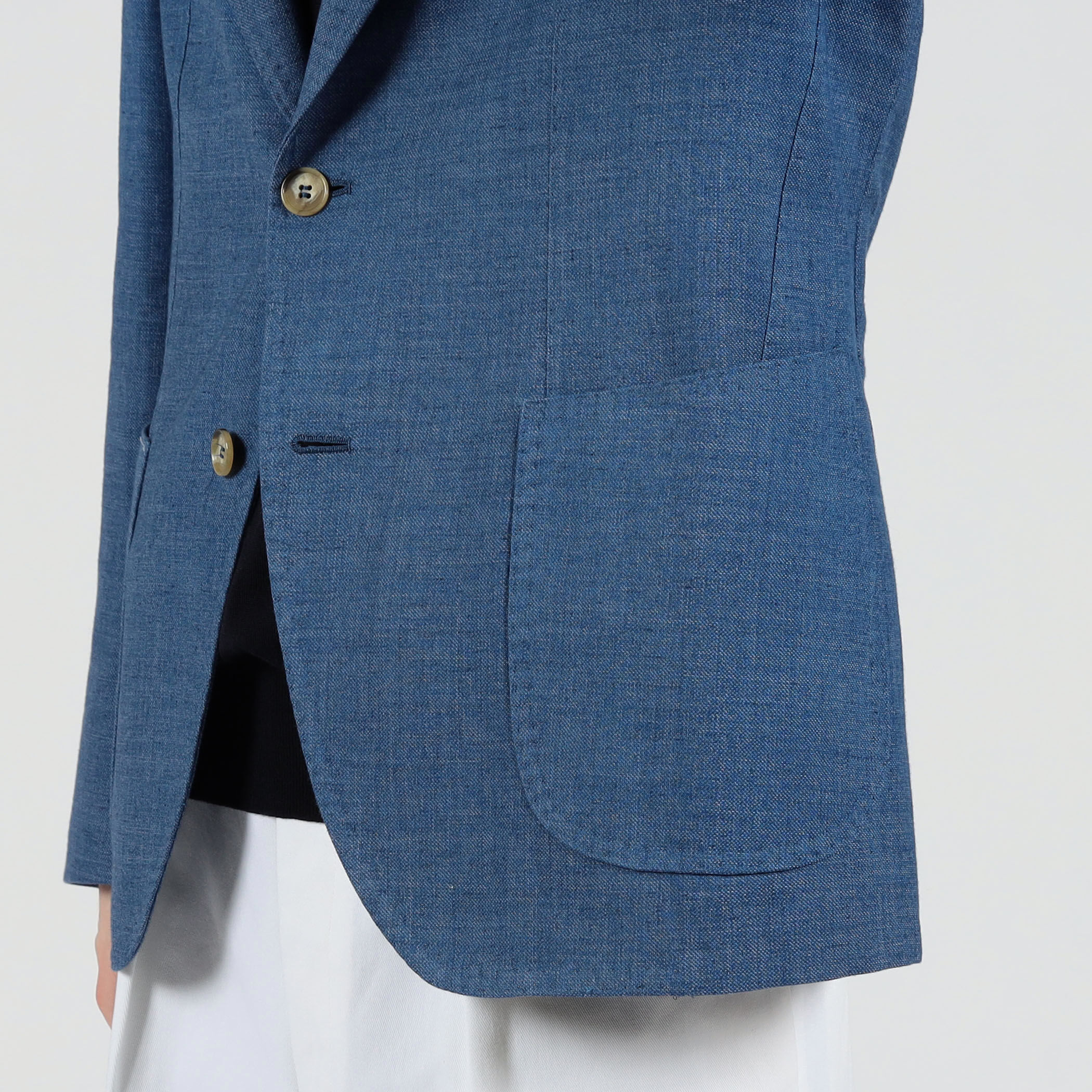 【GABO】メンズジャケット GABO コットンポリエステルリネン シングルブレステッド2B