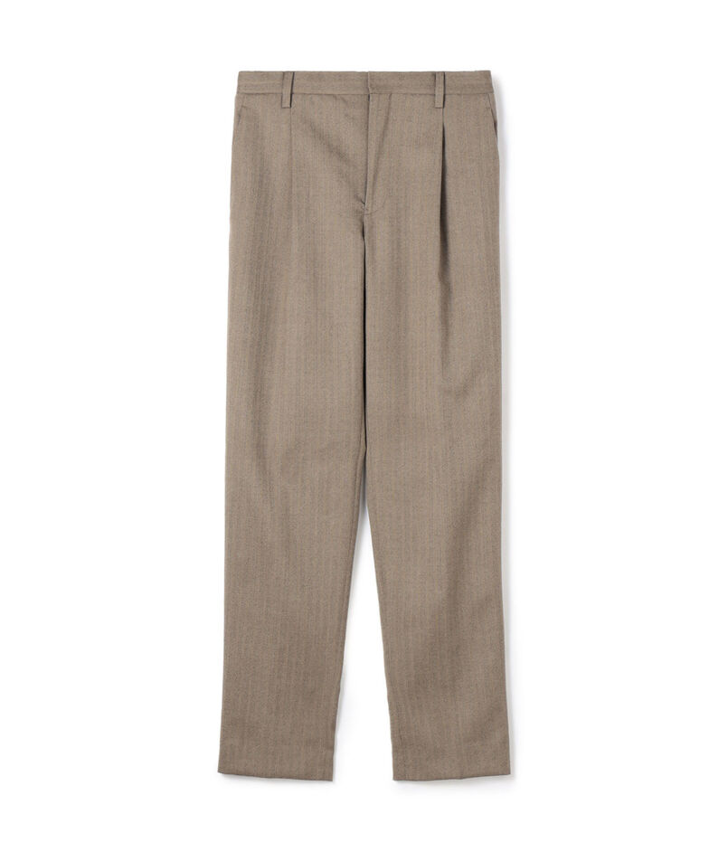 ウールヘリンボーン 1プリーツスラックス