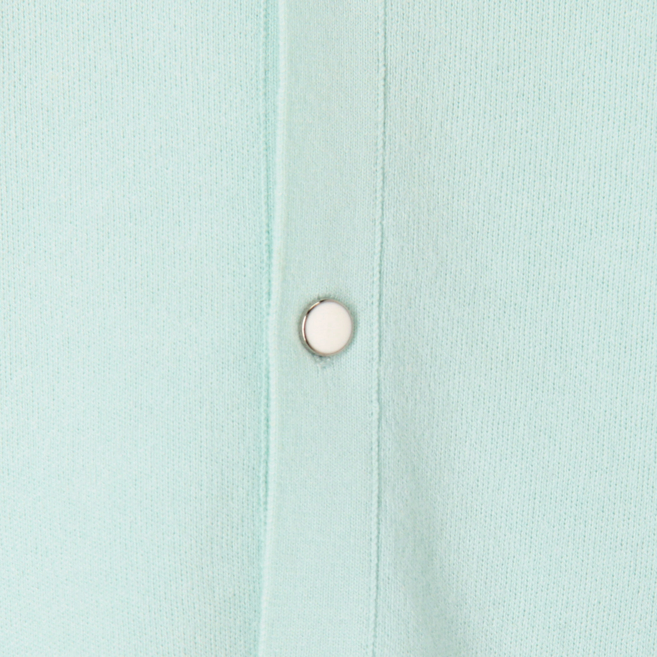 コットンカシミヤ パールロゴポロカーディガン