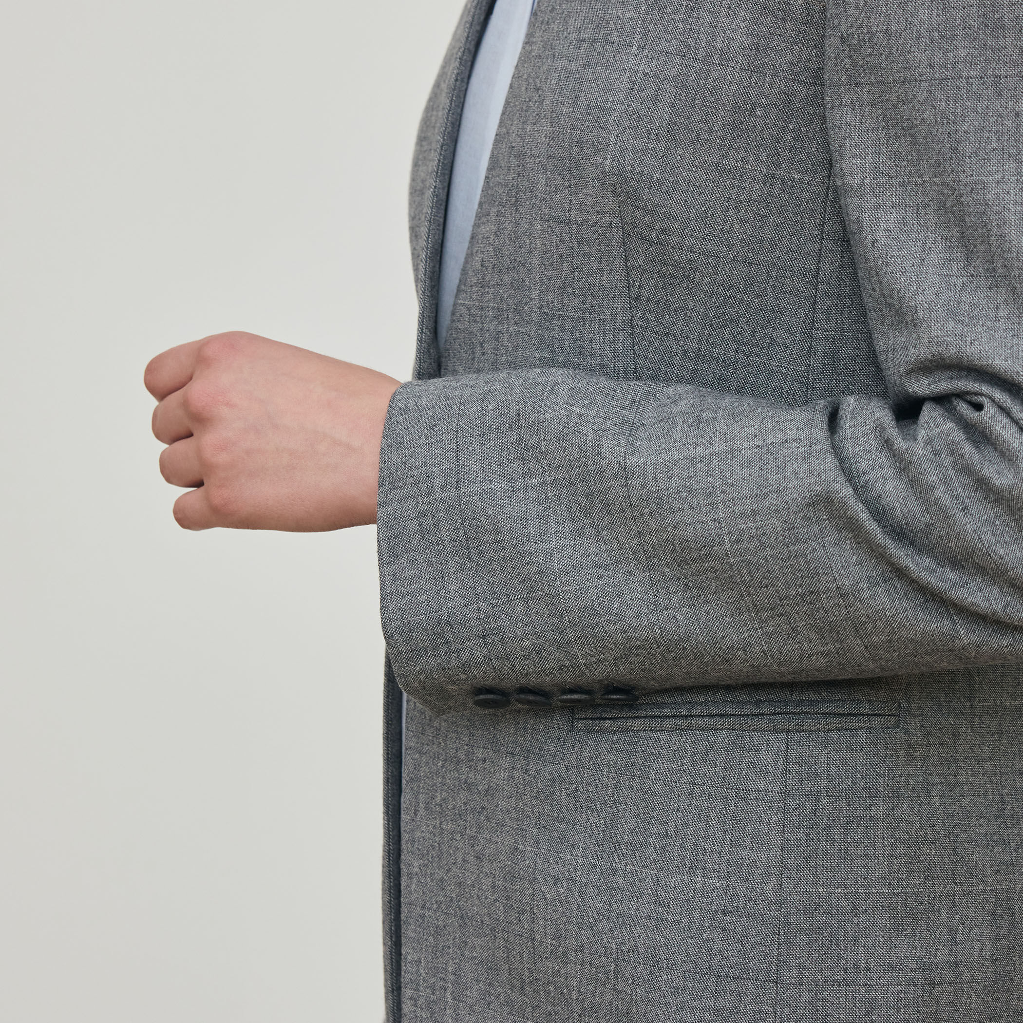 フランネルウールストレッチ ノーカラージャケット｜トゥモローランド