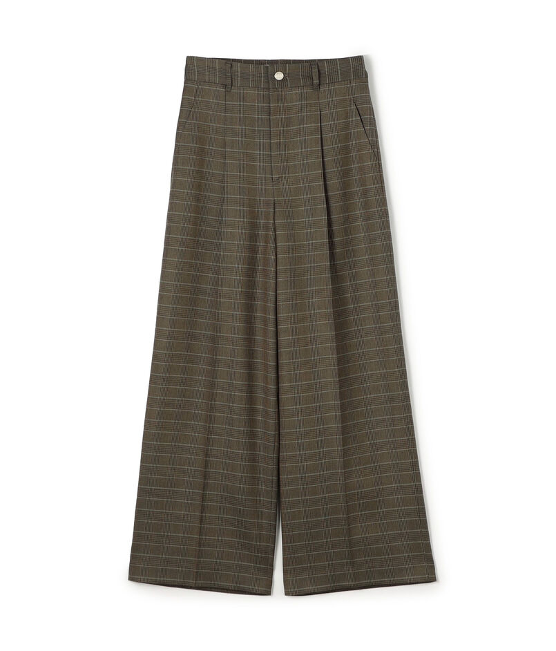 ■ウールナチュラルストレッチ タックストレートパンツ