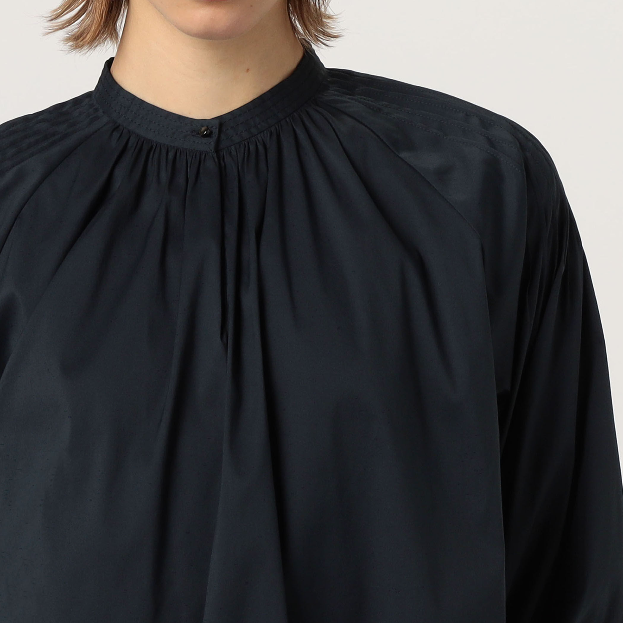 極美品♡TOMORROWLAND ストレッチブロード ピンタックブラウス 黒 TOMORROWLAND collection ブラウス シャツ ストレッチブロード