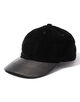 KIJIMA TAKAYUKI CORDUROY & FAUX LEATHER 6PANEL CAP