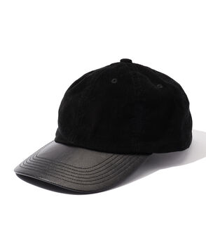 KIJIMA TAKAYUKI CORDUROY & FAUX LEATHER 6PANEL CAP