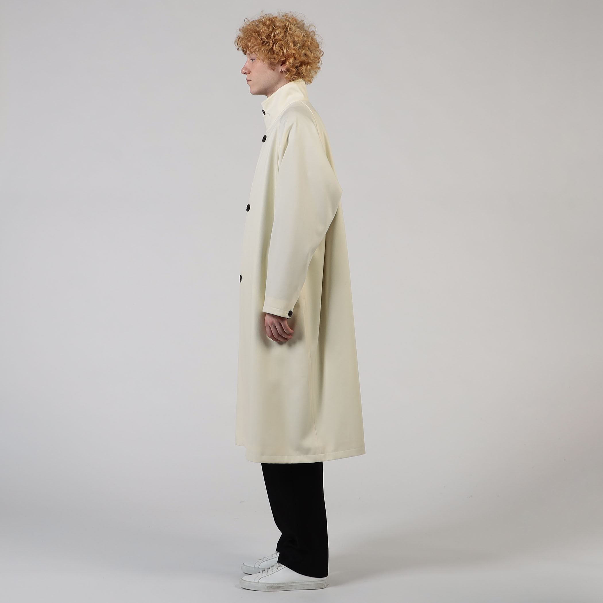 caban ウール　ギャバジン　スタンドカラーロングコート CABaN ステンカラーコート コート ウールギャバジン スタンド