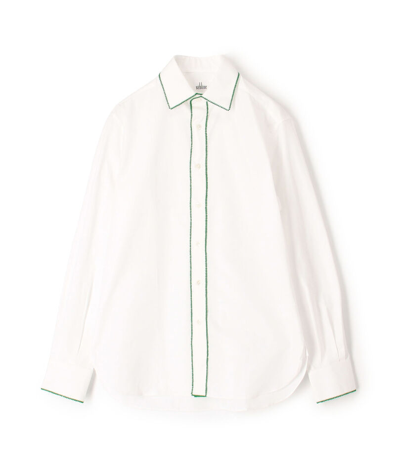 S&eacute;bline コットン パイピングシャツ