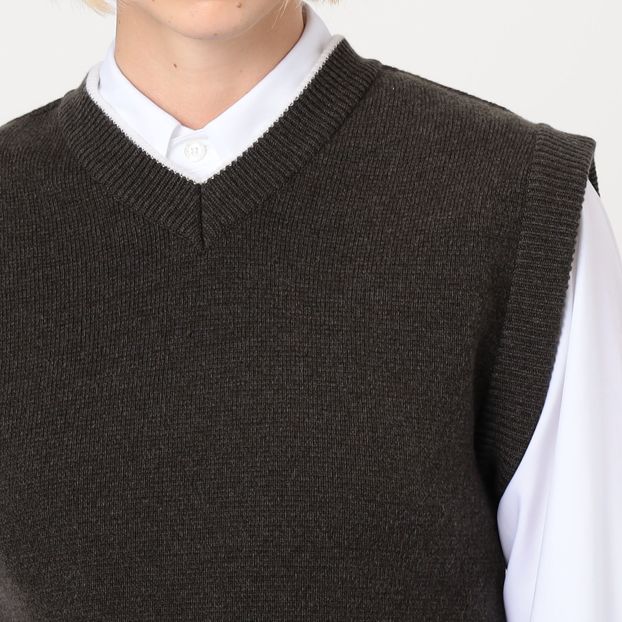 別注】THE RERACS × Edition V NECK VEST Vネック ニットベスト