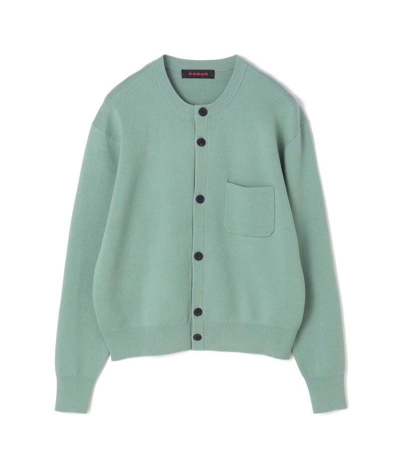 CABaN コットンカシミヤ ポケットクルーネックカーディガン  
