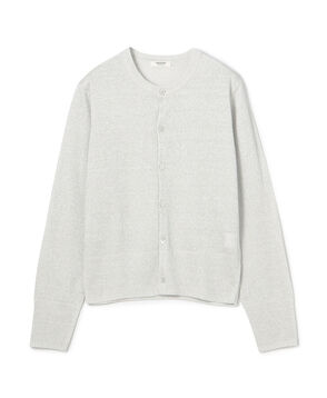 プレーンリネン クルーネックカーディガン