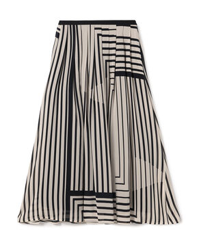 ストライプシルクストレッチ イージータックスカート