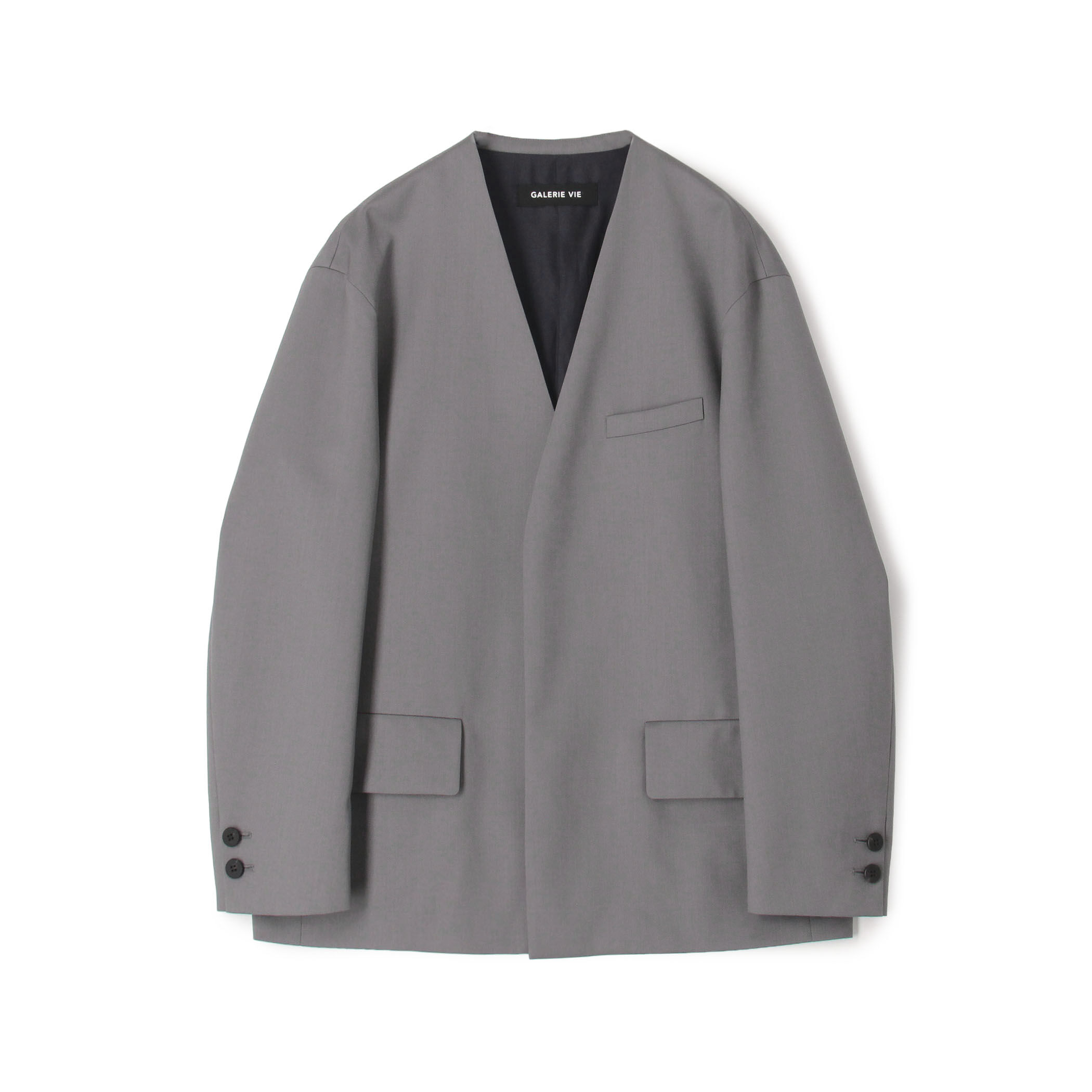 ウォッシャブルギャバジン カラーレスジャケット｜トゥモローランド