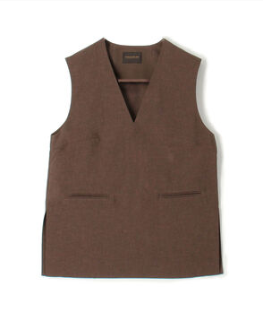 エクストラファインポリエステルトロピカル Vネックトップス