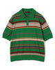 コットンカシミヤ マルチボーダー ポロプルオーバー