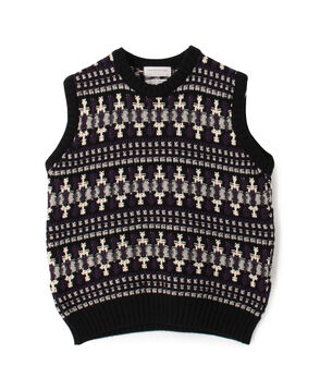 【別注】Redeux メリノウールフェアアイル柄 クルーネックニットベスト