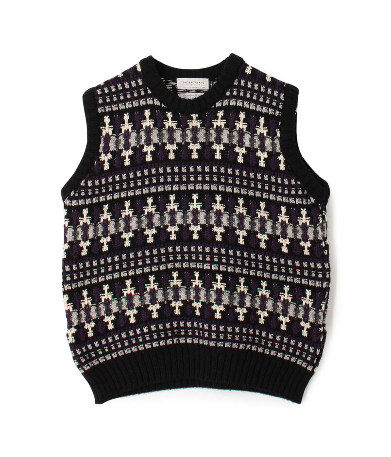 【別注】Redeux メリノウールフェアアイル柄 クルーネックニットベスト