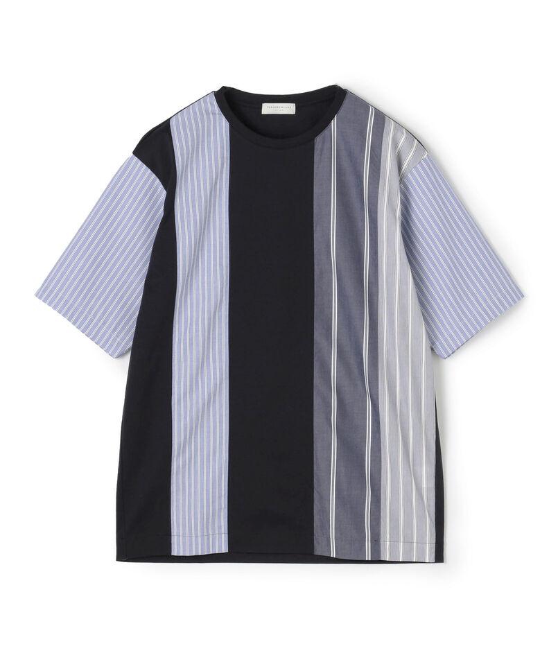 コットン ストライプ デザインTシャツ