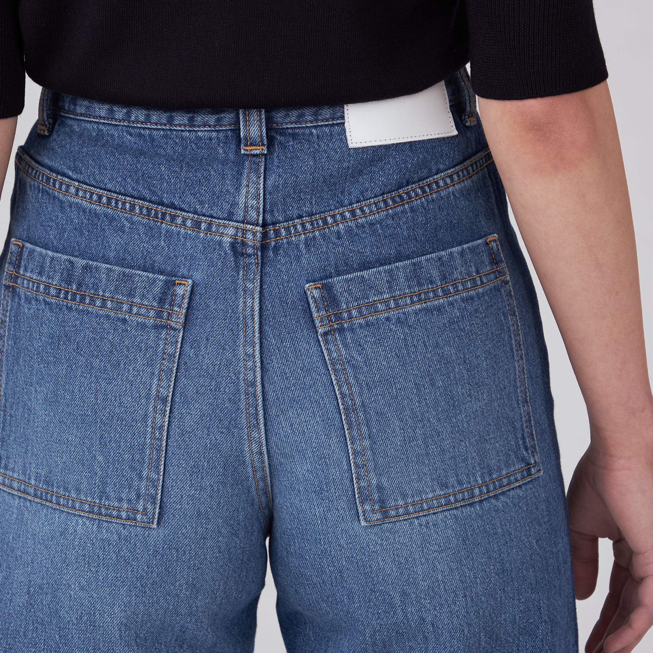 MACPHEE マカフィー ハイウエストストレートデニムパンツ ライト