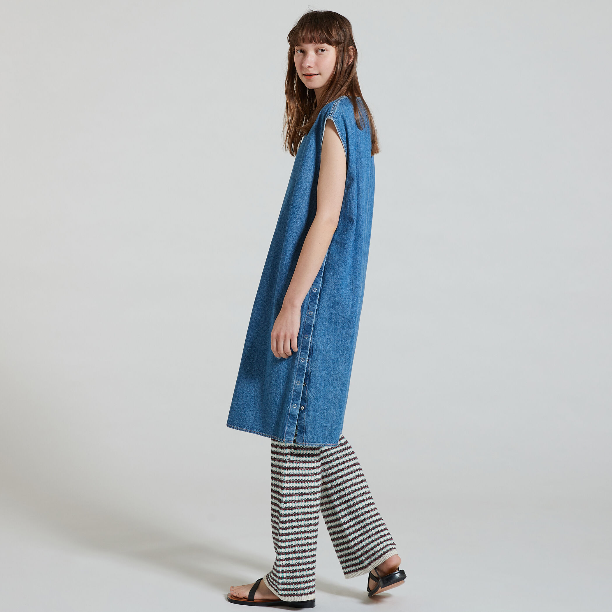 専用★2点TOMORROWLAND Vコットンセーター 青　ichiワンピース TOMORROWLAND tricot ギザコットン クルーネックプルオーバー