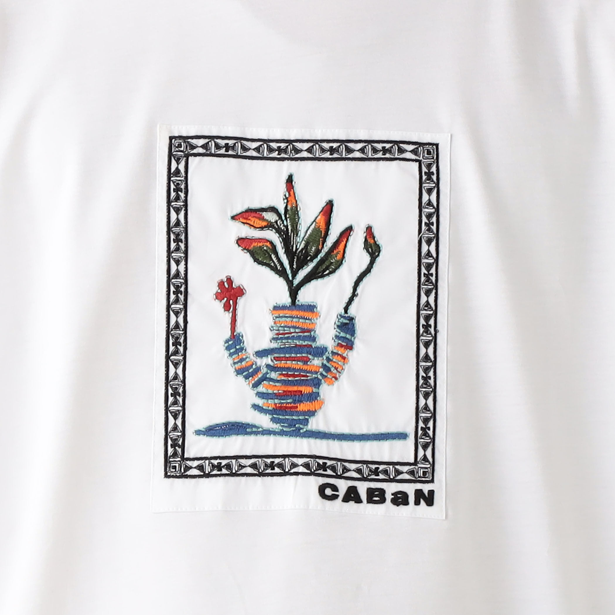 CABaN スビンコットン アフリカンエンブロイダリーTシャツ