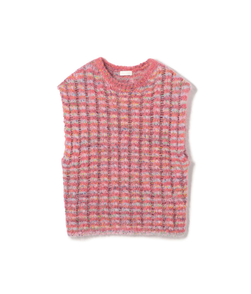 ミックスボーダー クルーネックベスト