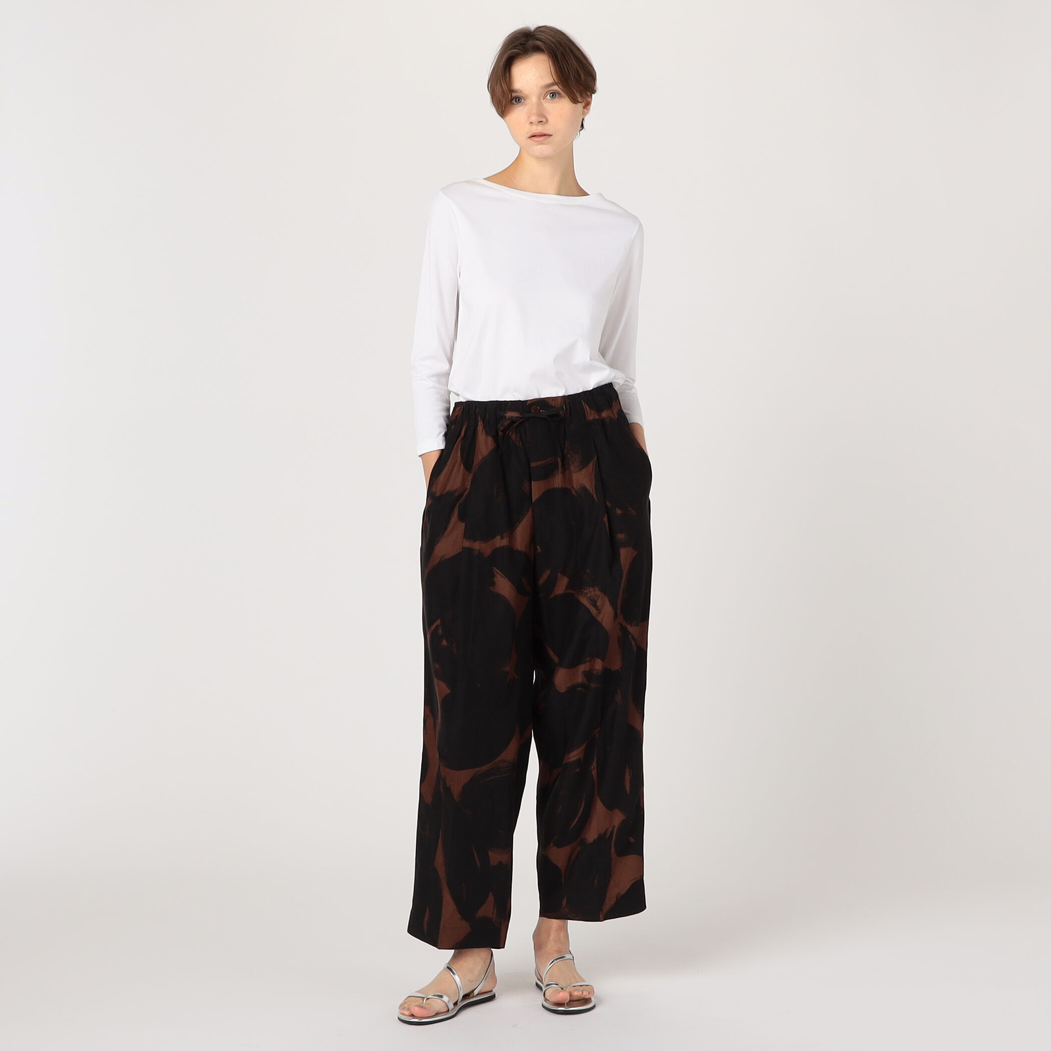 HAVERSACK ボタニカルプリント イージーパンツ