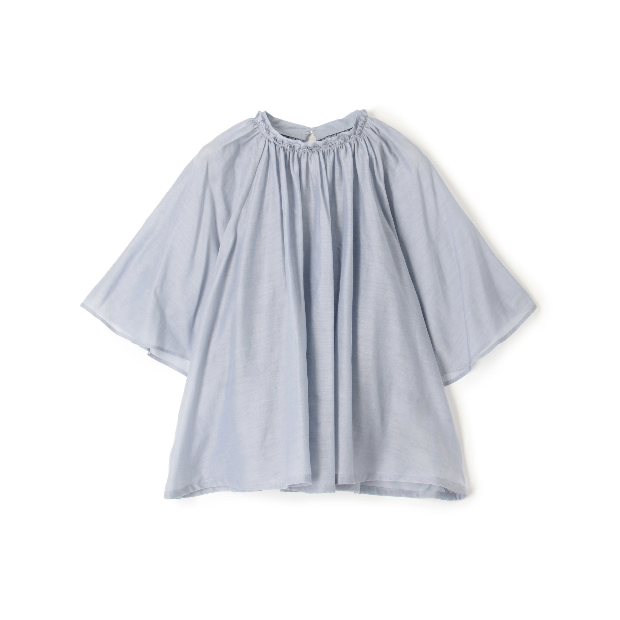 セール】 コットンシルク セミワイドカラーロングシャツ