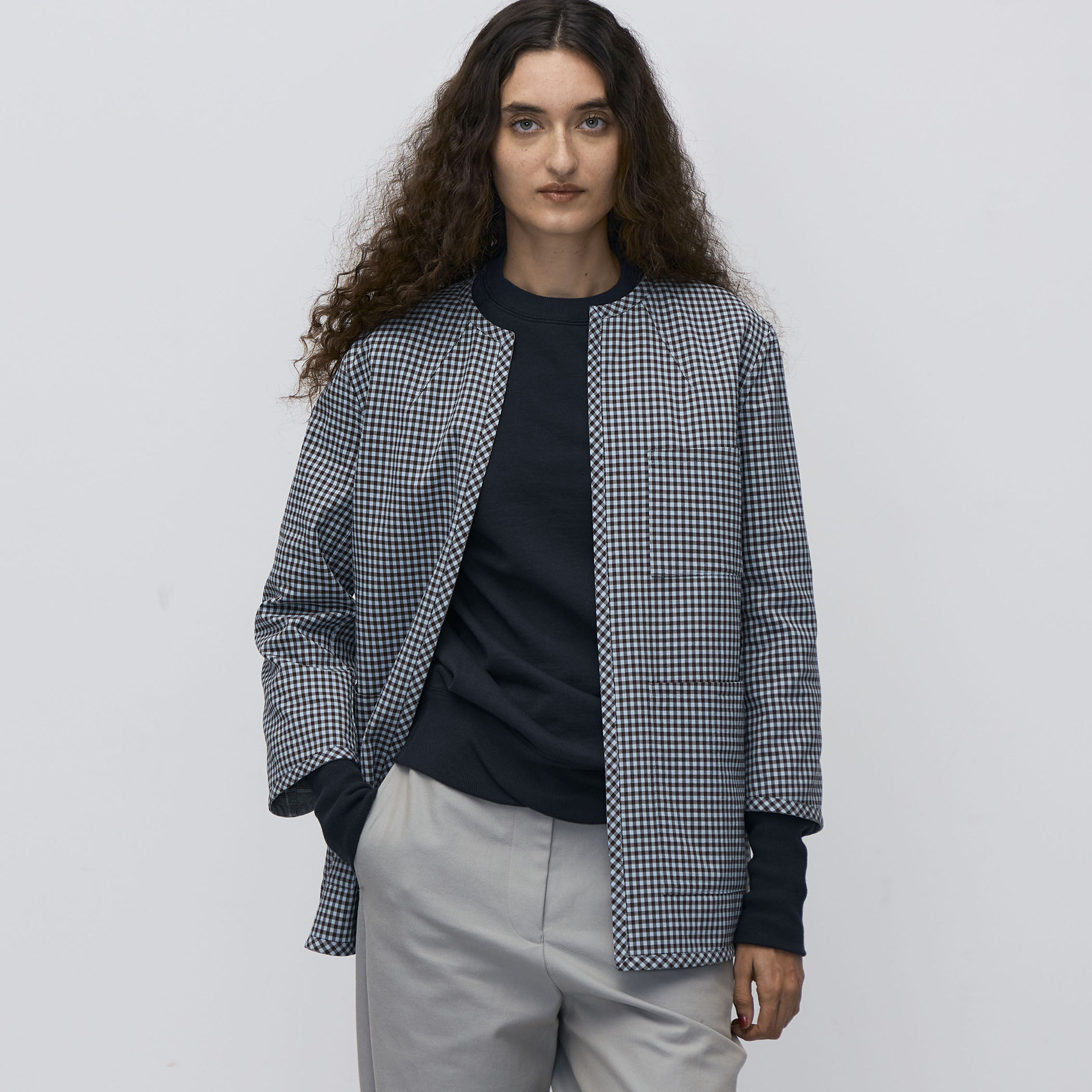 ダブルフェイスチェック リバーシブルジャケット｜トゥモローランド