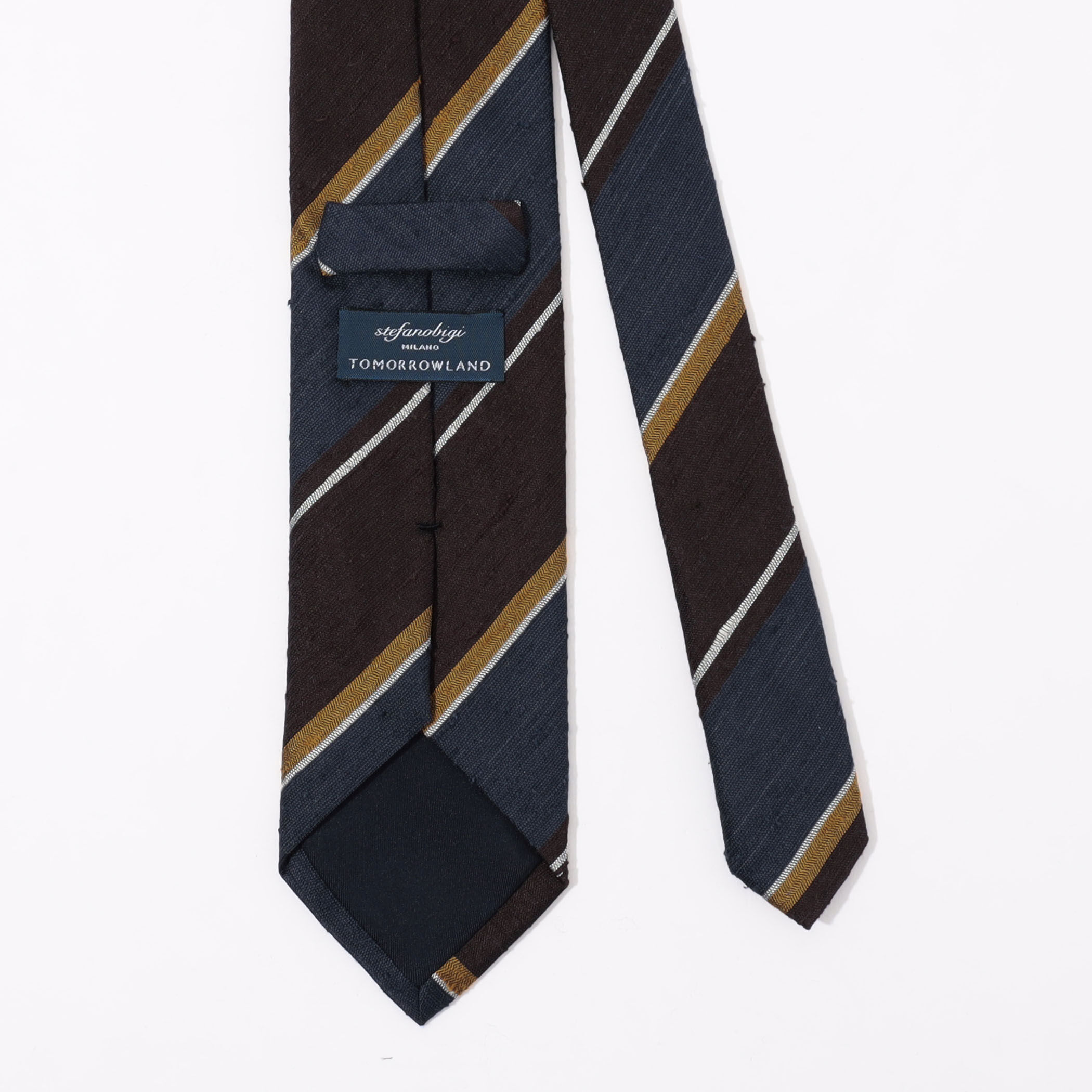 STEFANO BIGI シルクシャンタン レジメンタルネクタイ