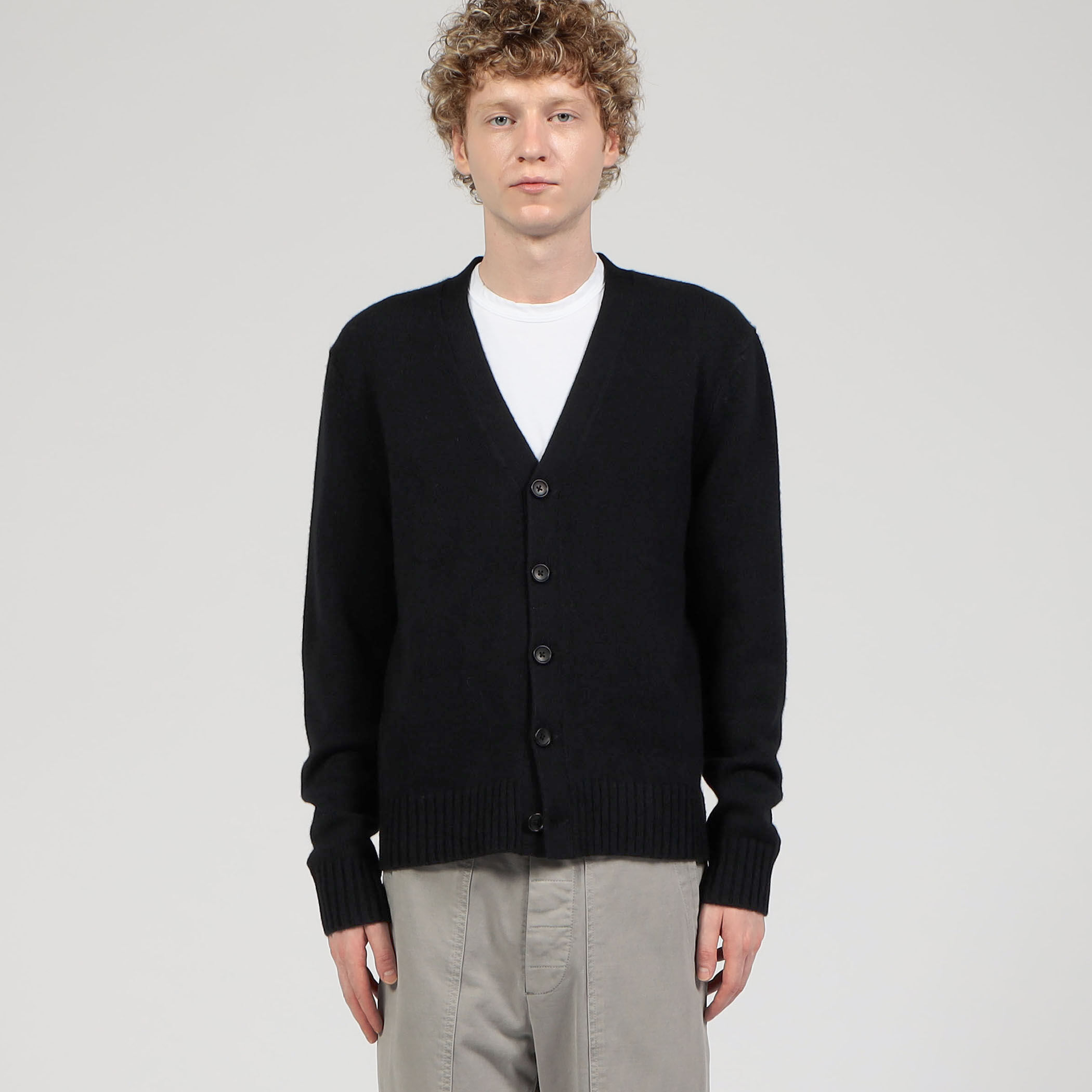 cash&barba ウーステッドカシミヤ 150 カーディガン, Black cash&barba ウーステッドカシミヤ 150 カーディガン, Black