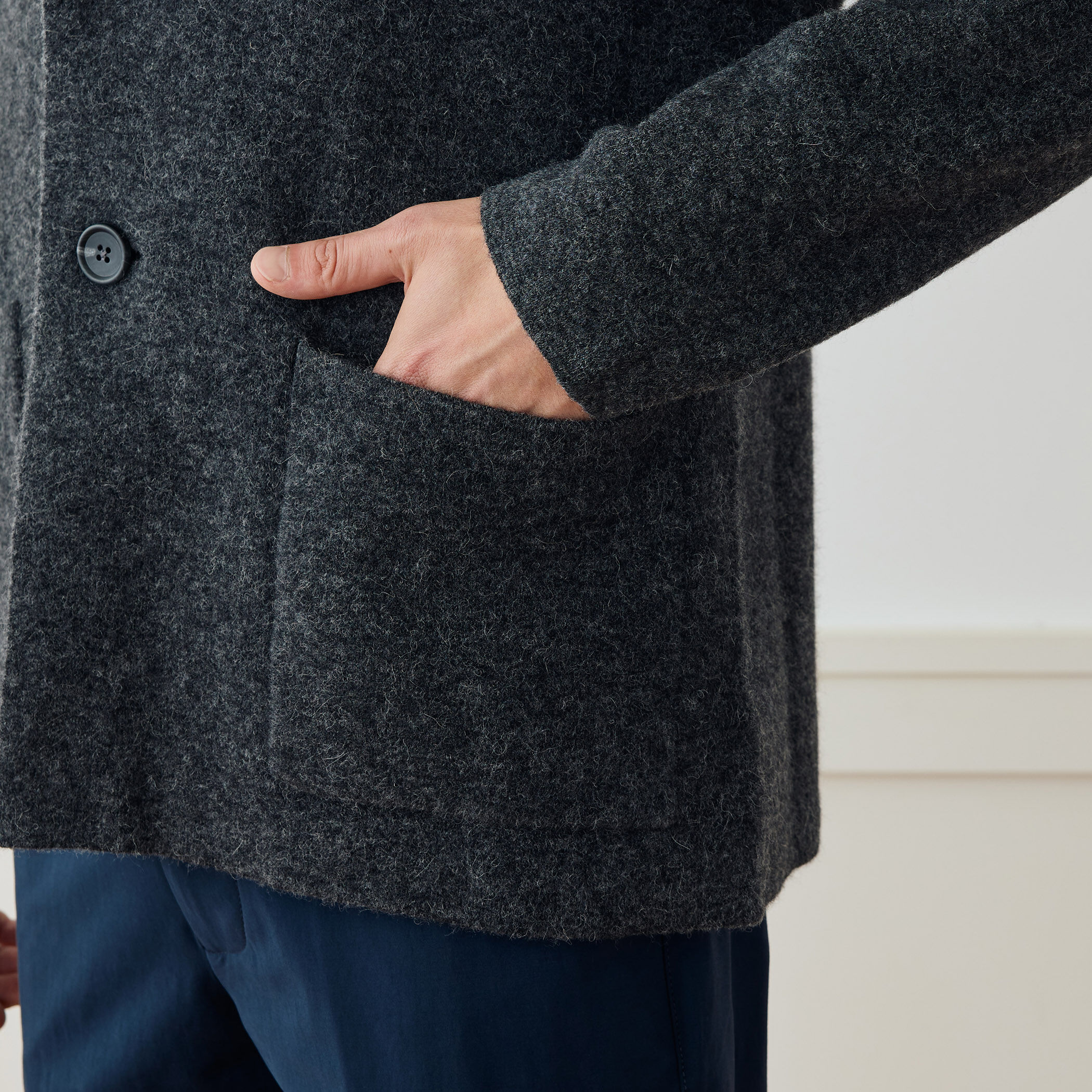 カシミヤナイロン ラペルカラーカーディガン MWAS2150