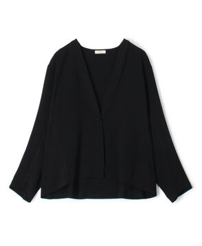 ジャージーライクジョーゼット カラーレスジャケット