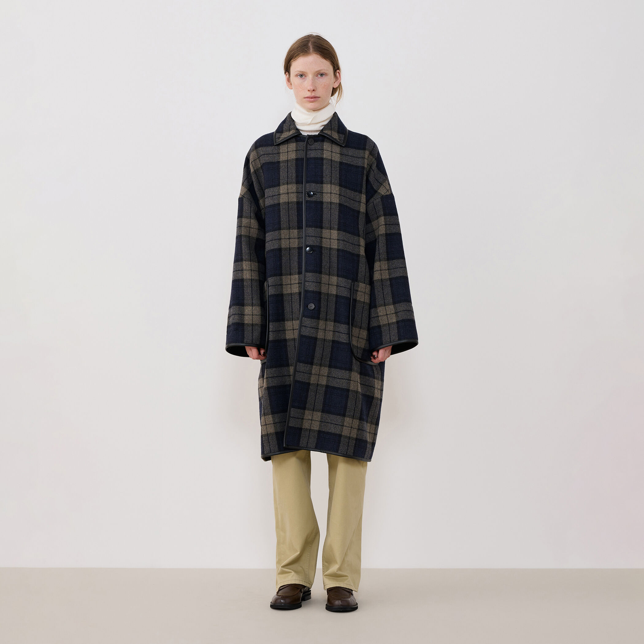 トゥモローランド ウール ツイード イタリア製生地 ステンカラーコート グレー トゥモローランド ウール ツイード イタリア製生地 ステンカラー