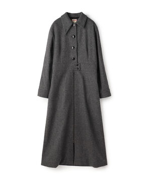ウールメルトン ワンピースロングコート