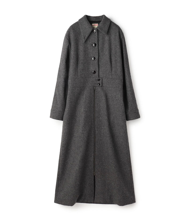ウールメルトン ワンピースロングコート