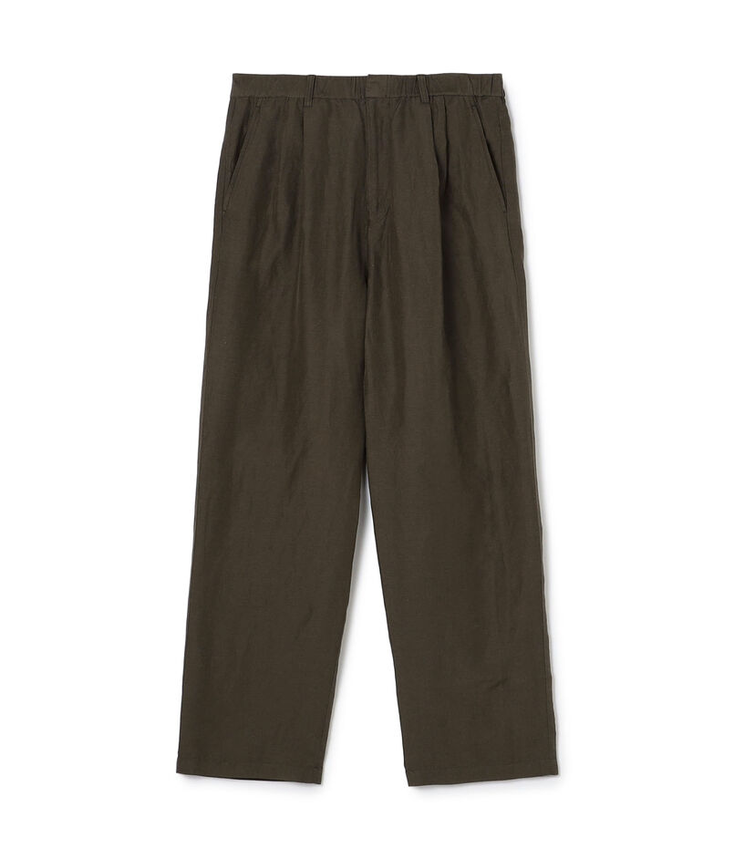 リネンキュプラシルクコンパクト ツータックパンツ