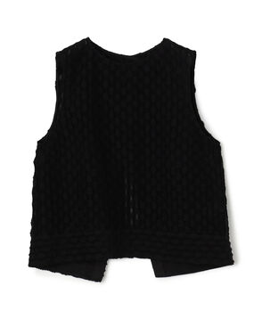 グリッドカットジャカード ノースリーブブラウス