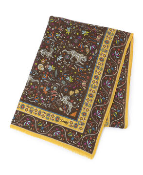 Drake&rsquo;ｓ TIGER GARDEN PRINTED SCARF ウールシルクプリントスカーフ
