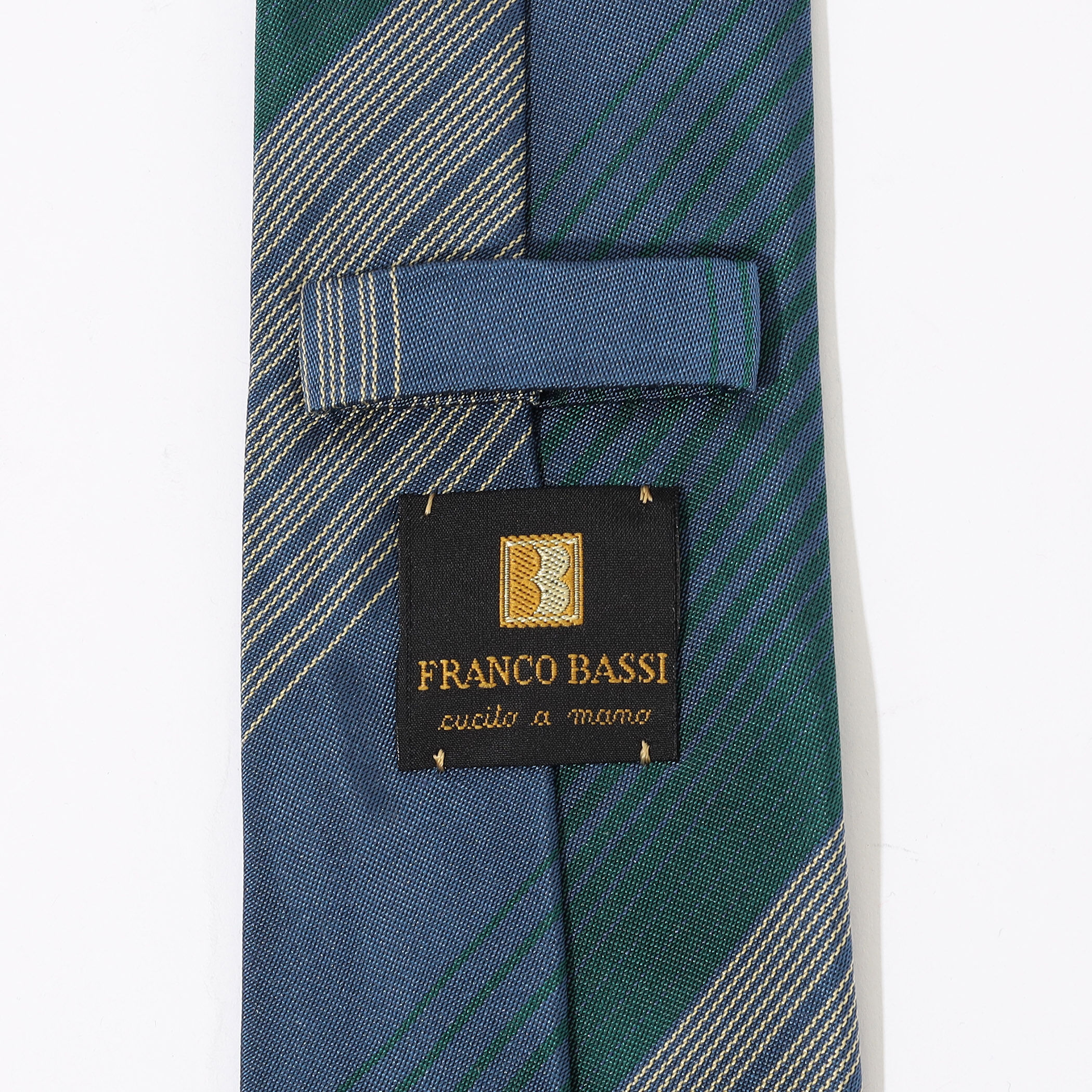 FRANCO BASSI シルク レジメンタルストライプネクタイ