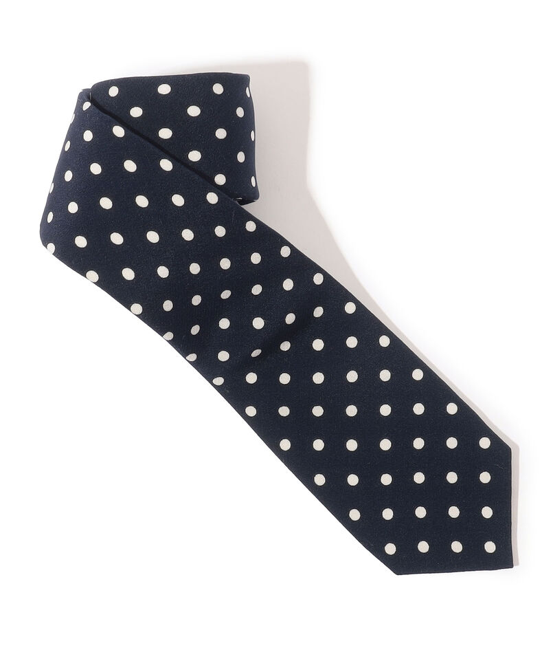 MAISON et VOYAGE シルクプリント 4mmドット ナロータイ