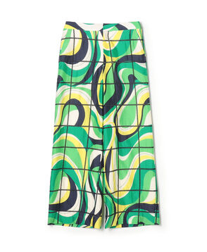 アイレットウェーブプリント ワイドストレートパンツ