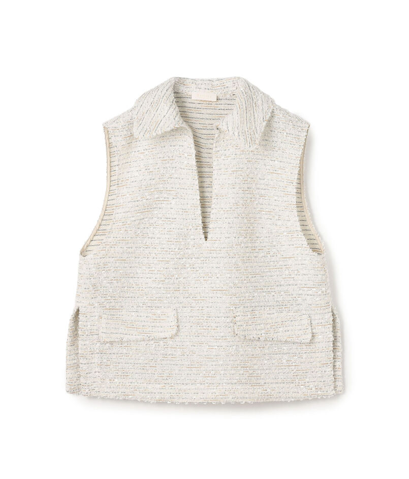 フリンジヤーンツイード プルオーバーベスト