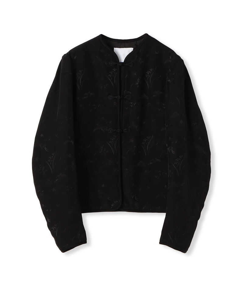 Mame Kurogouchi Viscose Rayon Floral Jacquard Silk Filling Jacket