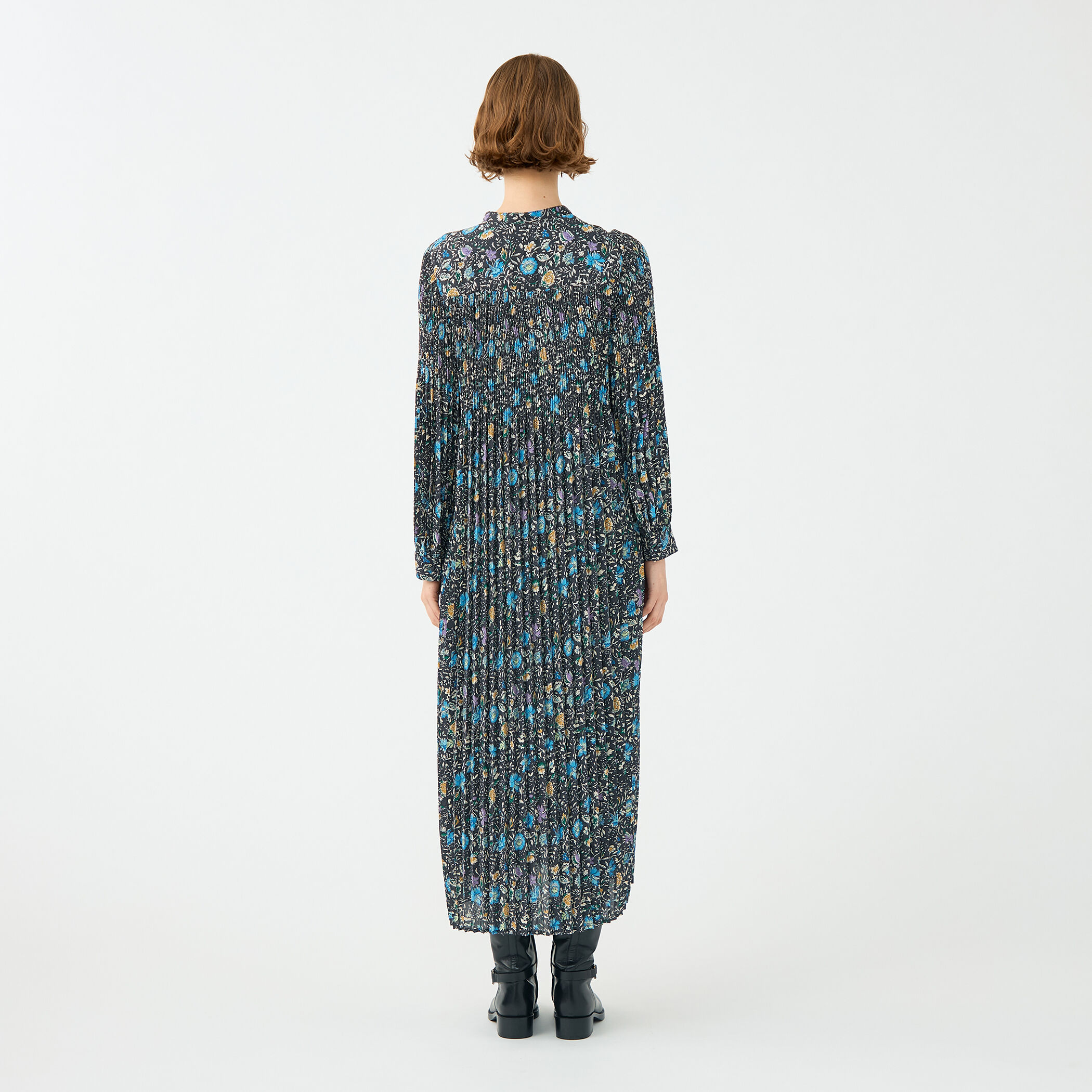 ポリエステルプリーツ バンドカラーワンピース｜トゥモローランド 公式通販